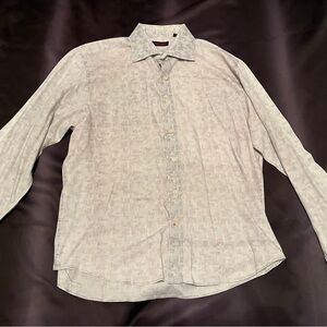 Elegant Light Gray Men's Button-Down Shirt